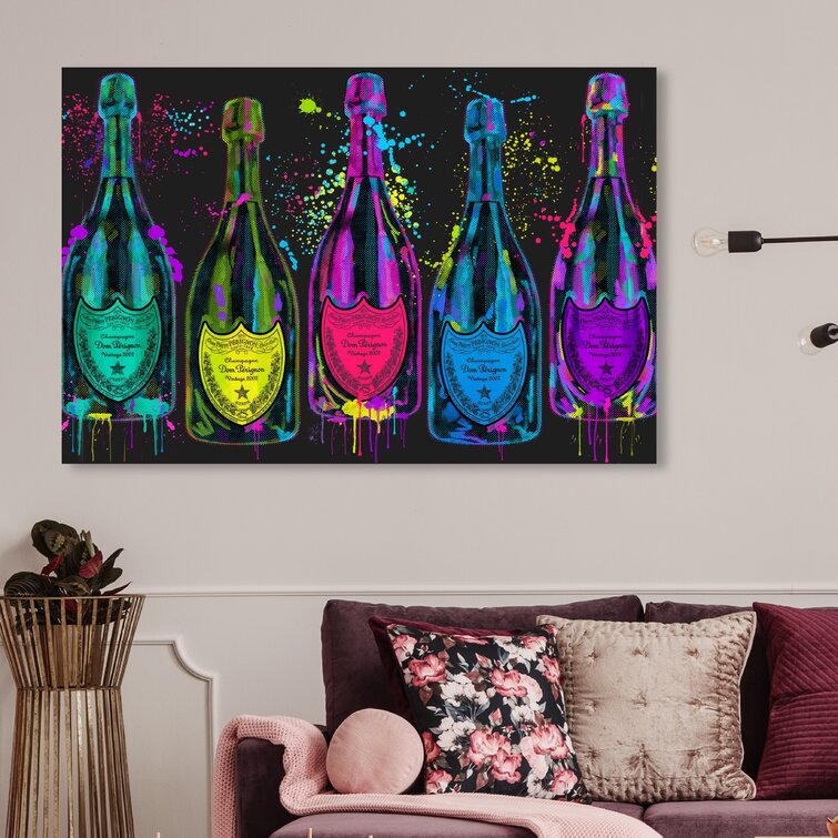 Oliver Gal Drinks And Spirits Luminous Party Champagne Bottles